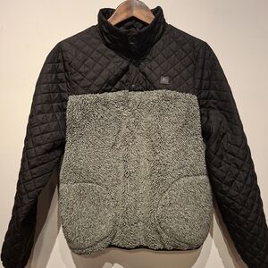 Rip Curl Black Quilted Jacket with Gray Fleece